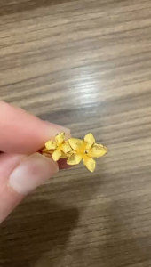 Poh Heng Jewellery 24K Myosotis Ring in Yellow Gold [Price By Weight]