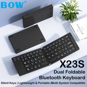 B.O.W | BOW X23S Folding Bluetooth Keyboard Ultra Thin Portable Rechargeable Type‑C Silent Keypad For IOS Android Windows Tablet Phone
