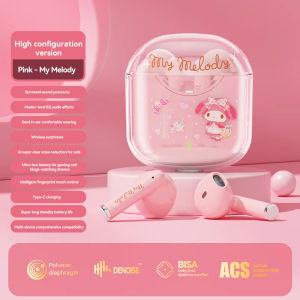 Sanrio | Sanrio EBL19 Tws Wireless Bluetooth Headset Transparent Case Cute Hello Kitty Design Stereo Sound Earphones for All Smartphones