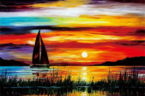 Jigsaw Puzzle for Adults 500/1000/1200/2000PCS Sailboat at Sunset Artwork Mindful Game Stress Relief Decor Gift