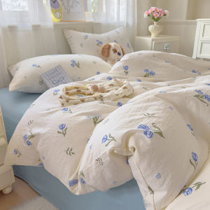 Dansunreve thoáng khí Duvet cover hoa chất lượng cao in Tulip Quilt Cover với dây kéo duy nhất/Nữ Hoàng/Vua