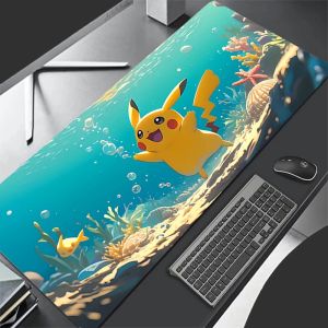 Bandai | Mouse Pad Gaming Accessories Gamer Alfombrilla Pokemon Pikachu Computer Desk Mat Laptop Varmilo Keyboard Pads Mousepad for LOL
