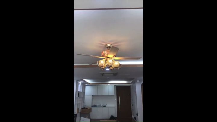 QUẠT TRẦN ĐÈN CHÙM 5 CÁNH GỖ TỰ NHIÊN - 5 CÁNH THÉP VÂN GỖ, 5 CHAO NHẬP ...