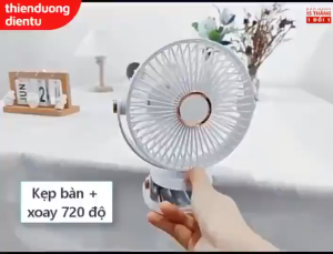 [Sỉ lẻ] Quạt Tích Điện Mini Kẹp Bàn Văn Phòng Đèn LED Pin Trâu Cao Cấp – Quạt Để Bàn Tiện Dụng Sạc Type-C