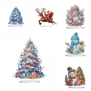 1 DIY diamond painting Christmas table decoration acrylic diamond art table for bedroom and living room decoration