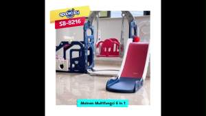 Mainan Perosotan Anak Spacebaby SB8216 Slide 6in1 dengan Ayunan Mainan Kapal bonus Bola