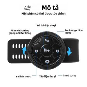 6 Phím Điều Khiển Từ Xa Không Dây Vô Lăng Điều Khiển Xe Ô Tô Cho Đài Phát Thanh DVD Định Vị GPS Điều Chỉnh Âm Lượng Nút Nhựa Màu Đen
