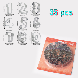 26PCS Alphabet Cookie Cutter Set 1 Inch Stainless Steel Letter Cutters for Fondant Biscuit Decor Valentines Day Birthday Part