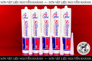 Keo Silicone ABU A300 300ml Gốc Axit Dán Kính Trám Khe Hở Chống Thấm Bịt Kín Viền Cửa Nhôm Kính