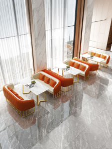 Nordic Simple Office Negotiation Reception Sofa Table and Chair Internet Celebrity Milk Tea Shop Coffee Western Restaurant Casual Card Holder Combination