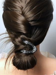 กิ๊บติดผมแบบหนาปานกลางประดับเพชรประดับผมแบบหนาปานกลางสำหรับทรงผมสั้นสไตล์เกาหลีและญี่ปุ่น