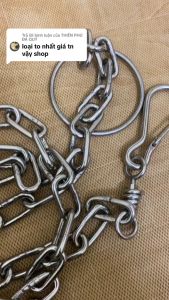 dây dắt xích chó HÀN INOX KHÔNG RỈ Ø 345mm kèm móc chống xoắn