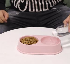 ชุดชามให้อาหารสัตว์เลี้ยง ชามให้อาหารและน้ำสำหรับสุนัขและแมว ชามอาหารสัตว์เลี้ยง