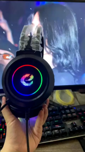 Tai Nghe Máy Tính Gaming Chụp Tai Có Mic Jack Cắm USB Âm Thanh 7.1 Cao Cấp  chữ E/ G Bass Cực Hay Cho PcLaptop