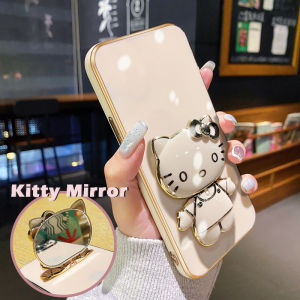 Casing Ponsel untuk Samsung A14 5G A34 5G A54 5G A23 5G A13 5G M23 5G F23 5G F13 M13 A04s Case pelapisan Hello Kitty HP kartun krem casing ponsel penutup softcase pelindung garis penuh silikon kesing Phone Stands