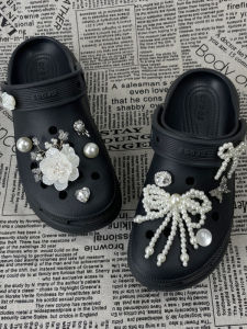 Pear Rhythm Butterfly Pearl Decorative Shoe Buckle 3D Butterfly Knot Hole Shoe Accessory Elegant New Model DIY Brand