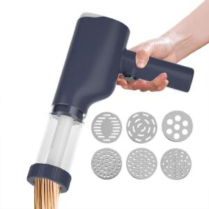 Handheld Electric Noodle Machine Electric Noodle Press Automatic Pasta Maker Machine Cordless Pasta Maker Dough Press 6 Moulds