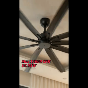 REGAIR Titanium DC Motor Ceiling Fan with Light 62/72" 8Blade 16Speed 11000CFM Remote Control Big Fan 12 Years Warranty