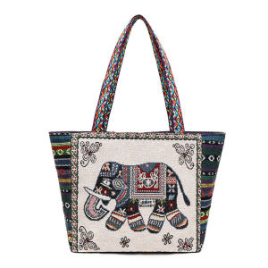 Hoạt Hình Hoạt Hình Vải Thêu Nhỏ Túi Vuông Nữ Thời Trang Mới Một Vai Tất Có Khóa Kéo