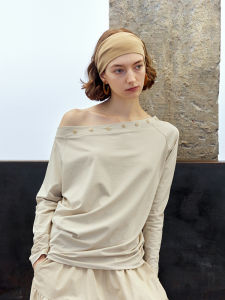 เสื้อยืดคอกลมแขนกุดหลวมๆ สไตล์ฝรั่งเศส ทรงหลวม แขนค้างคาว ทรงหลวม แขนกุด ทรงหลวม สไตล์ฝรั่งเศส