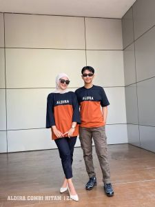 Aldira Kaos Oversize Couple Combi Pria Wanita Terbaru2023 / Kaos Couple / Baju Couple