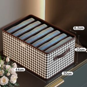 Vusign Clothes Storage Box Lipat Sekat dengan Tutup / Kotak Tempat Pakaian Lipat Organizer Kemeja Baju Celana Multifungsi Bercorak VS5XX VS510