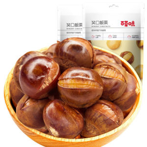 Baicao flavor-chestnut kernel/open chestnut 120g1 bag *8 bag leisure nut snack instant chestnut 80g*
