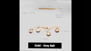 LED Dining Table Bar Chandelier Black Gold Horizontal Iron Rod with Bird Glass Ball Hanging Lamp