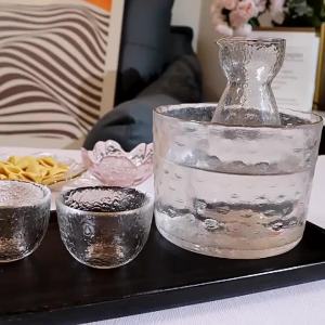 Japanese style glass sake bottle set antique household wine set
