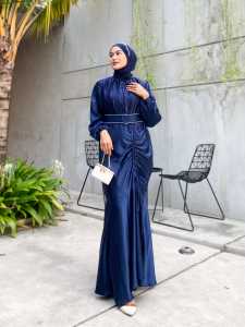 Vennya Dress Fendysilk Vanya Gamis Kondangan Wanita Baju Party Bridesmaid Busui Satin Termurah Free Belt