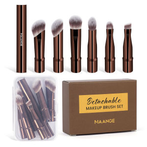 Double Ended Makeup Brush Set Detachable Travel Contour Concealer Brush Set Eyeshadow Brush Face Cosmetic Tools with Box Makeup