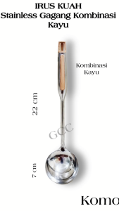 Komodo Irus Kuah Brownies Stainless Steel Gagang Kombinasi Kayu 7cm / Sendok Sop