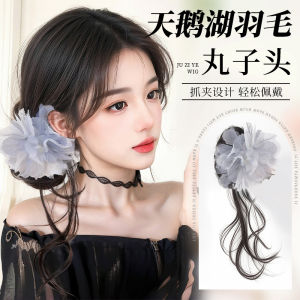 Phụ Kiện Tóc Giả Đuôi Ngựa Có Gọng Kẹp Lông Vũ Tự Nhiên Dày Dặn Tóc Giả Gói Tóc Bím Đuôi Ngựa Bằng Sợi Lụa Chịu Nhiệt