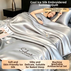 Elegant Icy Feel Lightweight Luxury Thin Summer Quilt