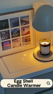 [Ready Stock] [Eggshell] Scented Candle Warmer Lamp Electric Candle Burner Heater Battery Melting Wax  2/3 Wick Candle Cute Cheap Fragrance Malaysia 3 Pin Plug Dimmable Adjustable Brightness LED Light Night Sleep Bedroom Bedside Table Desk Decoration Gift