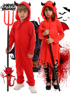 Toy Story Umorden Kids Child Red Demon Devil Satan Costume Cosplay for Boys Girls With Fork Scary Halloween Costumes Children