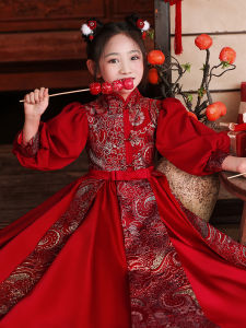 ชุดฮันฟูเด็กผู้หญิง ชุดปีใหม่ ชุดกี่เพ้าสีแดง ชุดเด็กผู้หญิง ชุดฮันฟูฤดูหนาว ชุดเด็กผู้หญิง ชุดกี่เพ้าสีแดง