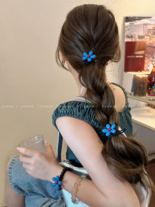 Dây Buộc Tóc Hoa Xanh Dành Cho Nữ Dây Đàn Hồi Cao Phụ Kiện Tóc Dây Buộc Tóc Bằng Cao Su Dây Buộc Tóc Thời Trang Dây Buộc Tóc Phong Cách Mới