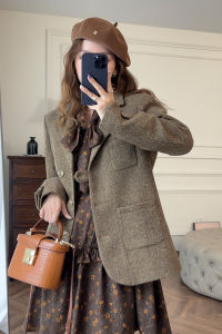 Plaid Wool Womens Blazer
