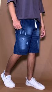 CELANA PENDEK PRIA JEAN SOBEK RIPED BROADSHORT DISTRO SURFING KOLOR RIP TERBARU