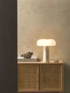 Nordic Modern Cave Stone Lamp Designer Living Room Bedroom Study Glass Mushroom Decoration Artistic Side Table Lamp