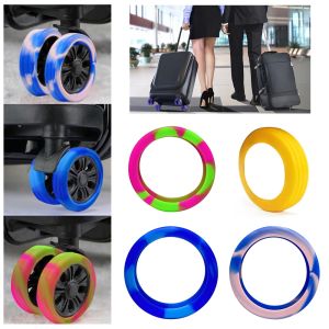 🔥New Color🔥8pcs Silicone Luggage Wheel Protector Cover Reduce Noise Travel Suitcase Wheels Rubber Ring Accessories
