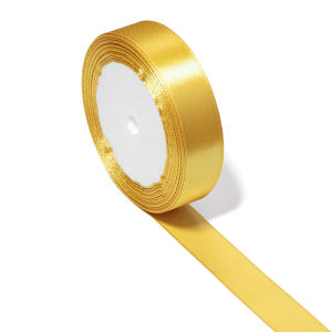 Ruộng Lụa Satin Vàng 25 Thước - Rộng Từ 6mm Đến 50mm Dùng Làm Nơ Gói Quà Thủ Công DIY Trang Trí Giáng Sinh Đám Cưới Sinh Nhật Tiệc Tùng