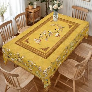 Khăn Trải Bàn Tròn In Hoa Chim Phong Cách Retro Kiểu Hiện Đại Trang Trí Bàn Ăn Vườn Nhà Hàng Ngày 100% Polyester Không Dệt