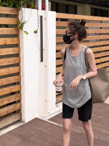 Foni Square ผู้หญิงทํางานเสื้อผ้า SLIM FIT Tank Top ฤดูร้อน Outwear หลวมสวมใส่เสื้อยืดแขนสั้น