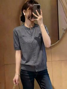 UYFY | O Neck Short Sleeve Knitwear for Women Slim Fit Summer Wear Casual Easy to Match