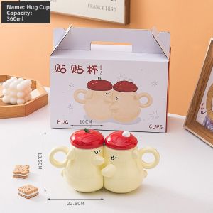 Cute Creative Ceramic Mug with Lid for Couples