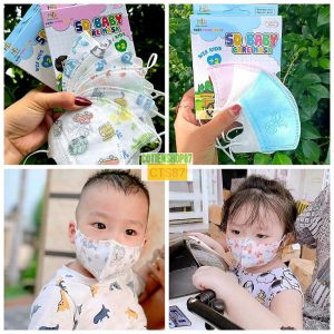Combo 5 hộp 50 cái Khẩu trang trẻ em 5D kids mask Hồng Quân khẩu trang cho bé 2-6 tuổi 3 lớp kháng khuẩn dây đeo co dãn cotienshop87