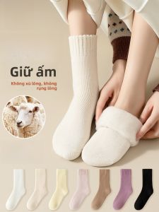 Tất nữ MiiOW len dày dài chống trượt giữ ấm