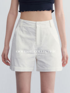 Quần Short Dài Phong Cách Old Money Thoáng Mát Vải Linen Cotton Trắng